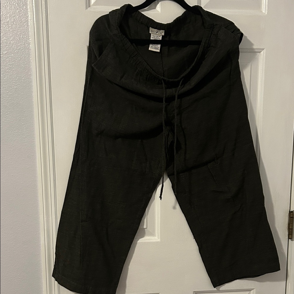 White Stag Dark Green Wide Leg  Capris